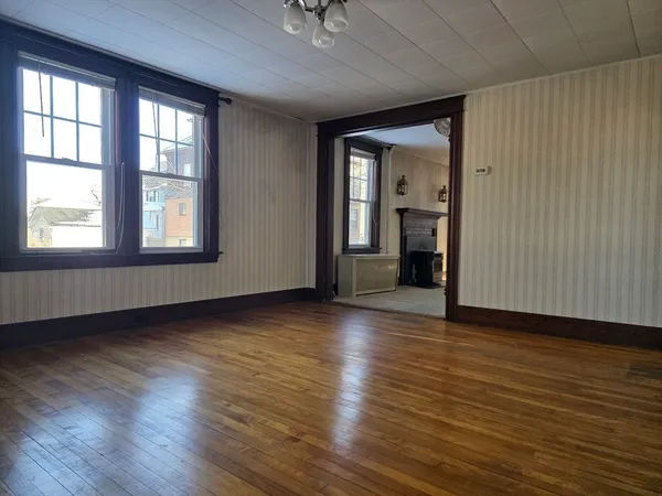 a view of a livingroom with a fireplace