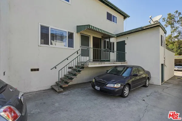 a car parked in front of building