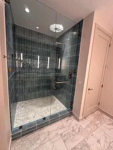 a bathroom with a shower
