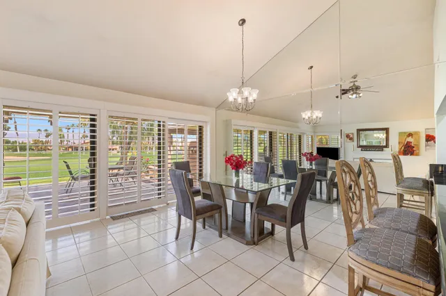 a view of a dining room and livingroom view