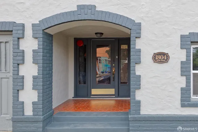 a view of a door of the house