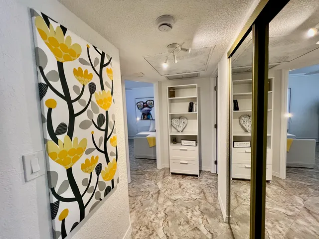 a view of a park with a tree in the background