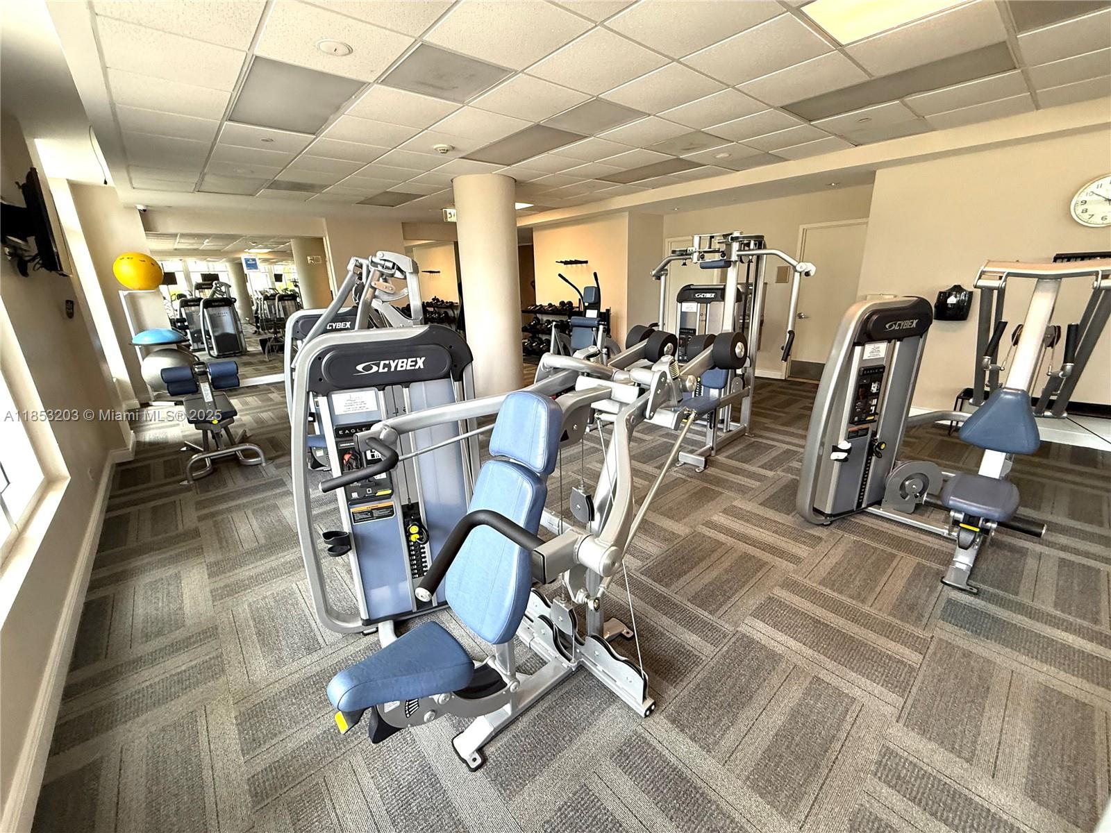 801 Brickell Key Boulevard, Unit 2402 Miami, FL 33131 - Photo 26 of 37 a view of a room with gym equipment