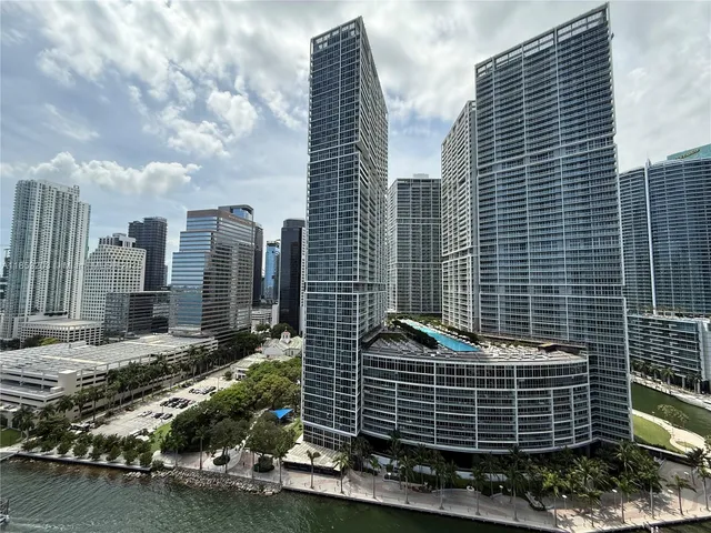 a view of a city with tall buildings