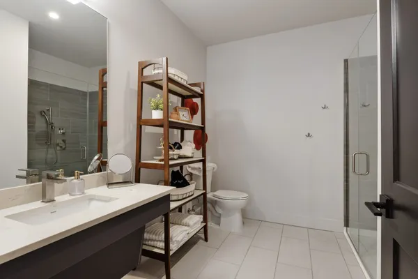 a bathroom with a shower