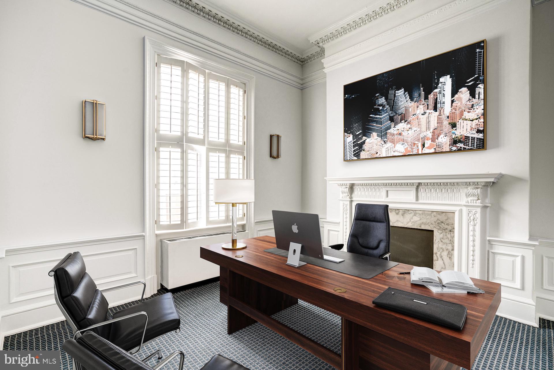 2040 South Street Northwest Washington, DC 20009 - Photo 12 of 19 a view of a workspace with a fireplace and a window