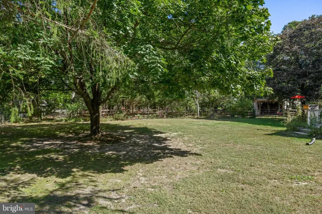 a view of a storage room with a small yard