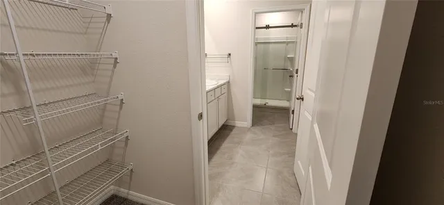 a view of a walk in closet