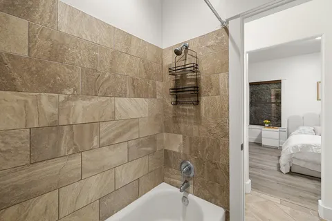 a bathroom with a shower