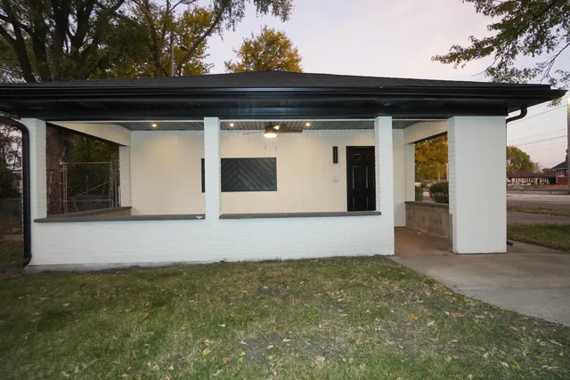 a backyard of a house with lots of green space
