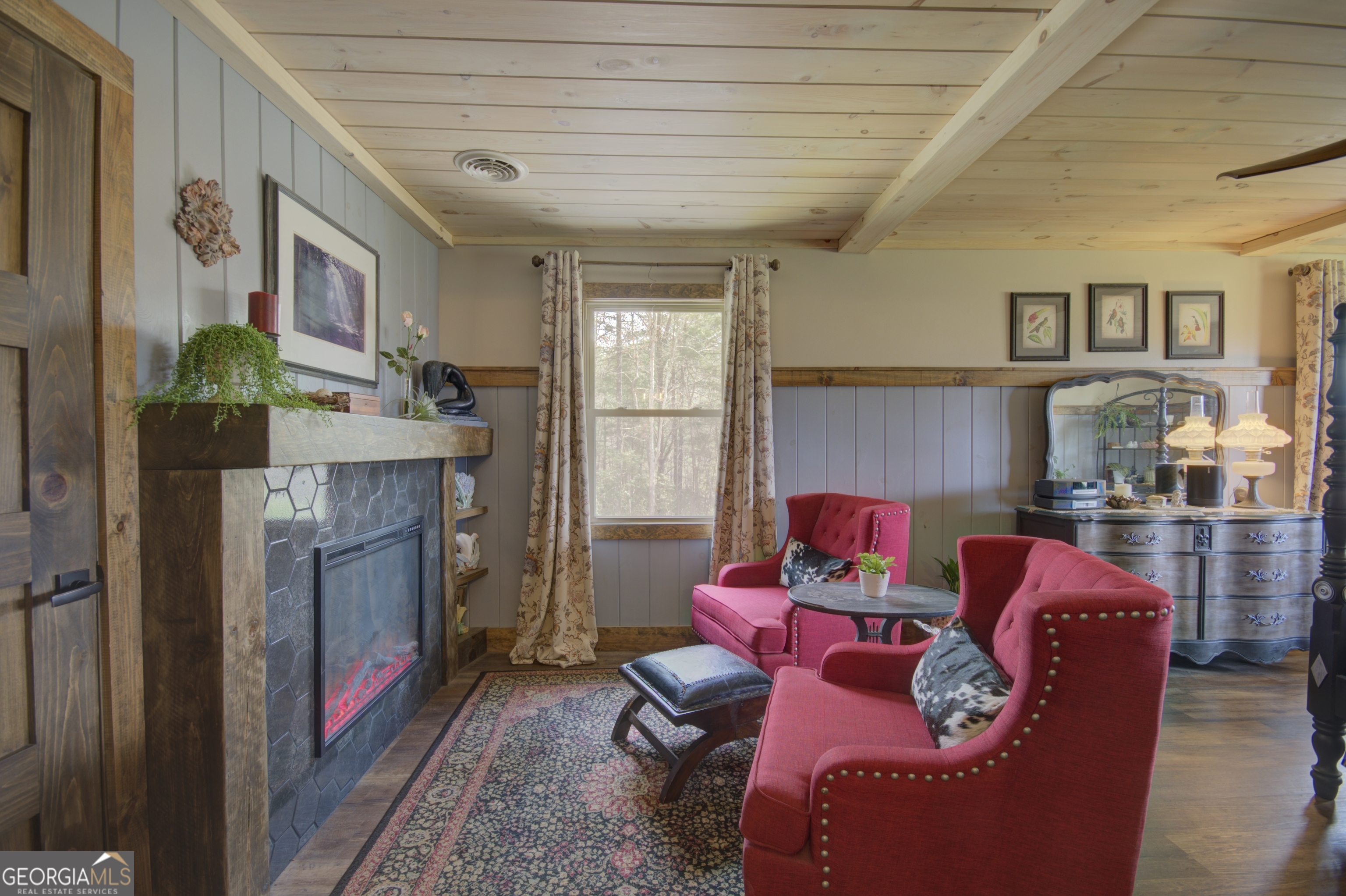 199 Oak Ridge Drive Blairsville, GA 30512 - Photo 77 of 107 a living room with furniture and a fireplace