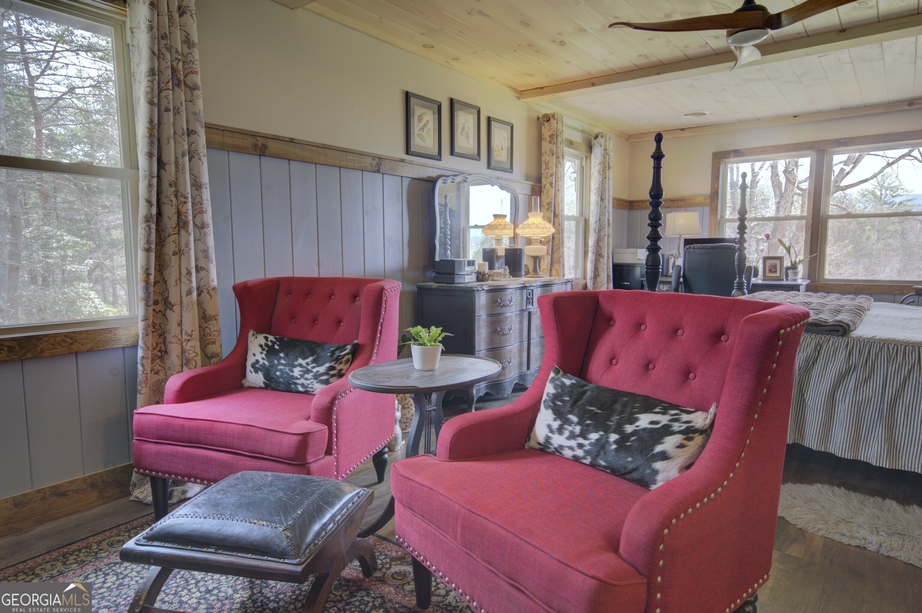 199 Oak Ridge Drive Blairsville, GA 30512 - Photo 78 of 107 a living room with furniture a large window and a rug