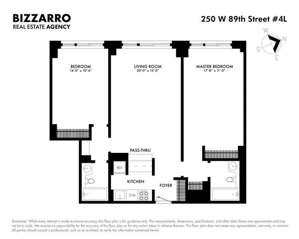 $1,250,000 | 250 West 89th Street, Unit 4L | Upper West Side