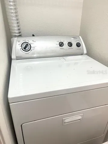 a close up view of washer and dryer