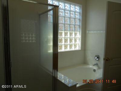 2018 North Pacey Road Phoenix, AZ 85037 - Photo 26 of 35 a bathroom with a bathtub and shower