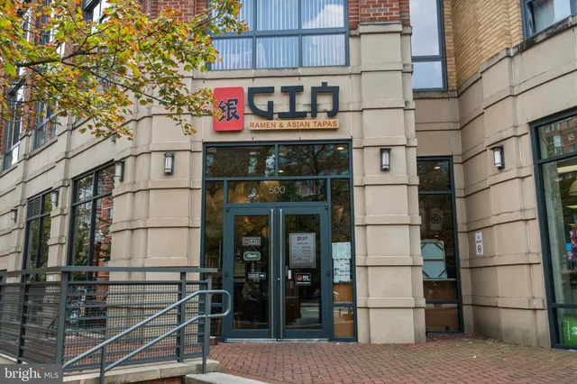 a view of a building with door