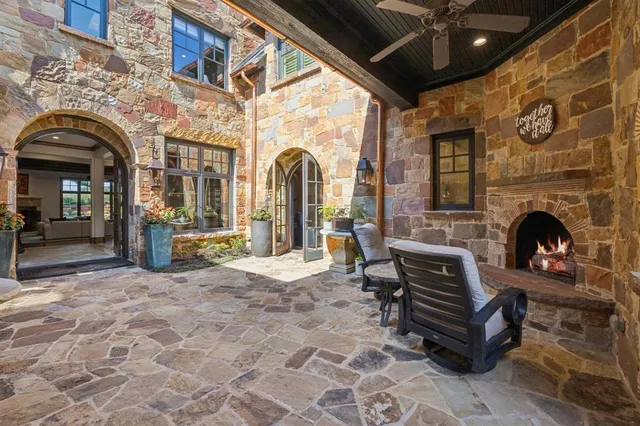 a view of a building with a window