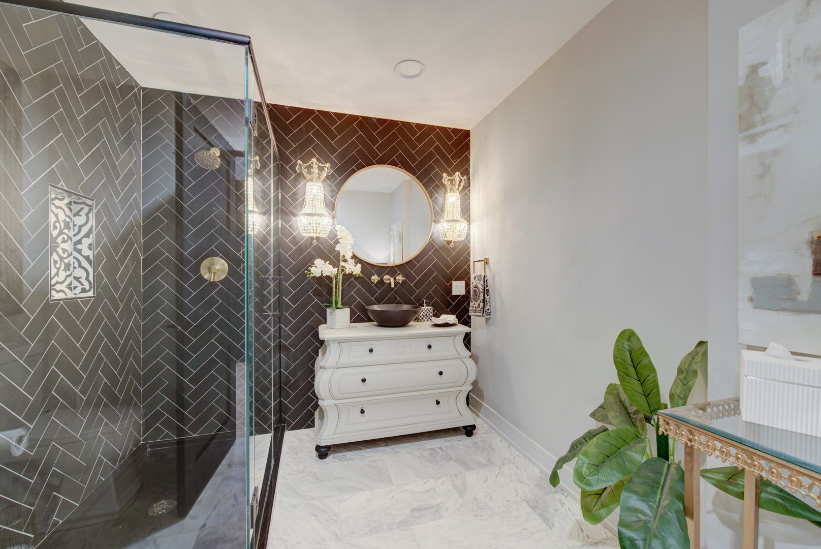 106 East Main Street St. Charles, IL 60174 - Photo 12 of 46 a bathroom with a sink mirror and vanity