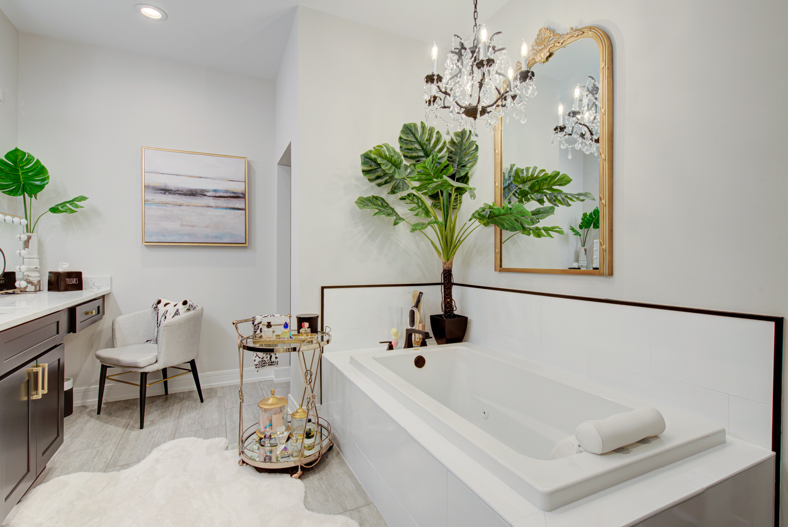 106 East Main Street St. Charles, IL 60174 - Photo 28 of 46 a bath room with a table and a potted plant