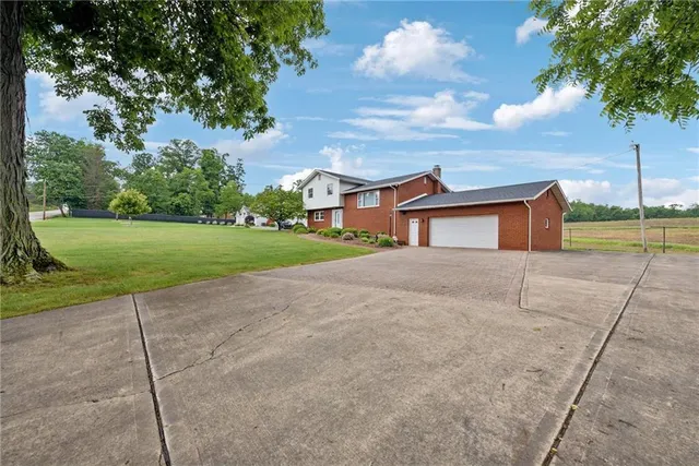 a house view with a garden