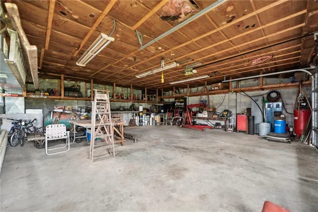 a view of a field with an ocean