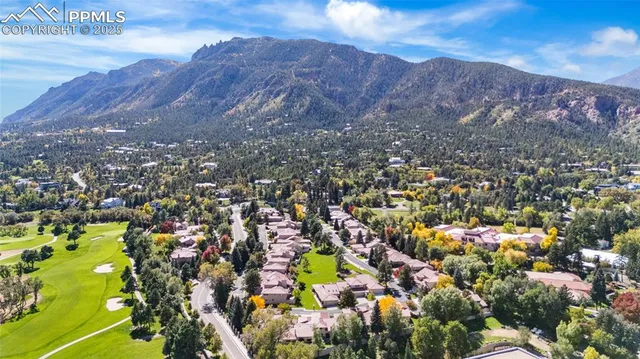 a view of a dining room with furniture and a potted plant