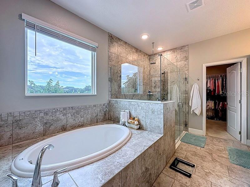 10148 Florence Ridge Drive Clermont, FL 34711 - Photo 22 of 50 a bathroom with a granite countertop tub sink and mirror