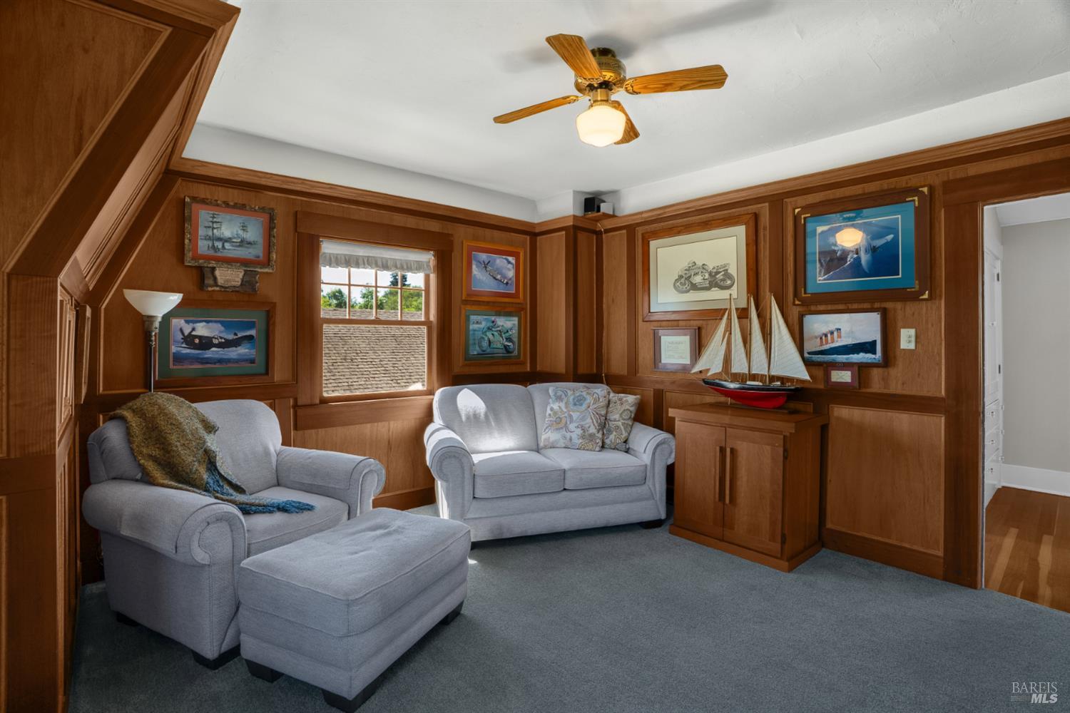 931 Humboldt Street Santa Rosa, CA 95404 - Photo 36 of 61 Upstairs bedroom has gorgeous wood paneling of mahogany, redwood, and oak.