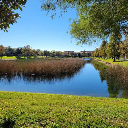 a view of a lake and outdoor space