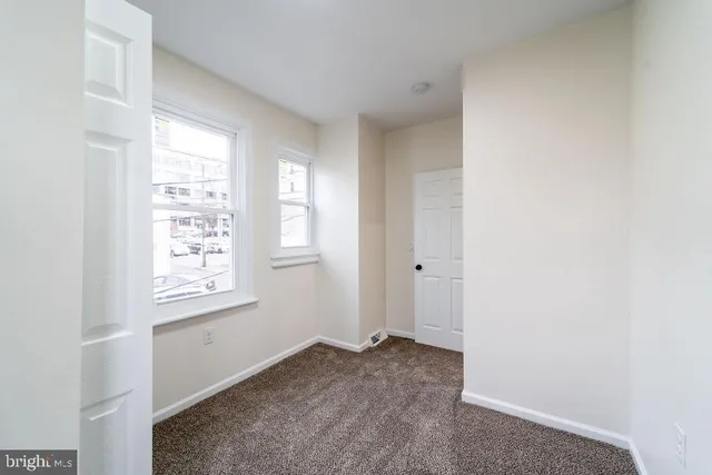 a view of a livingroom with a window