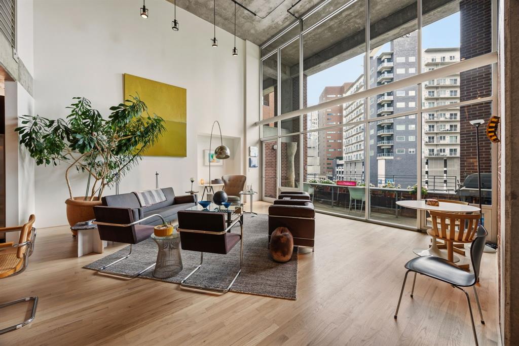 a building outdoor space with patio furniture