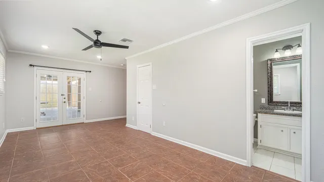 a view of an empty room and window