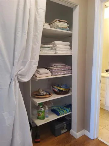 a view of washer and dryer in a shelf