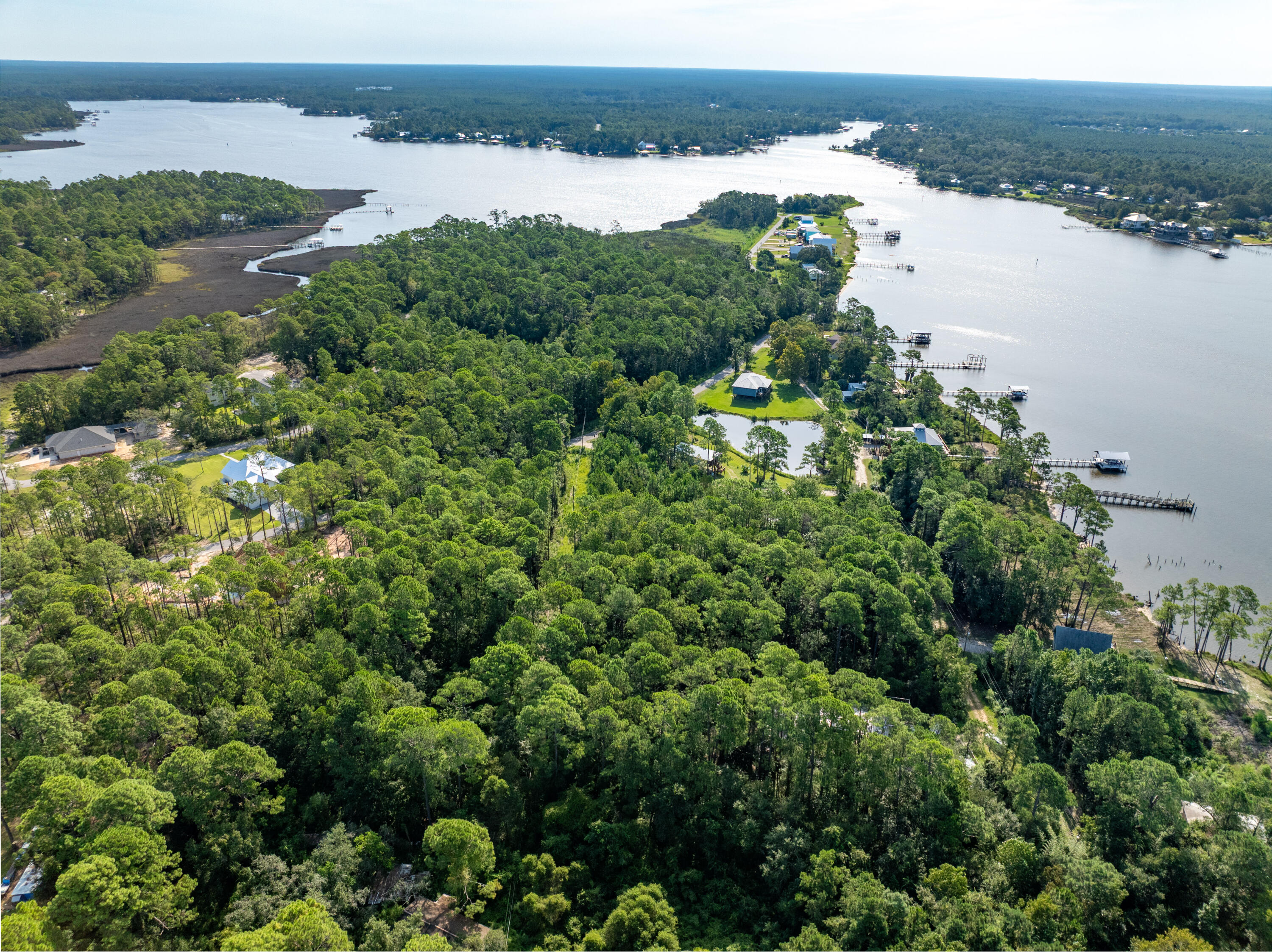 16-acres Beatrice Point Road Freeport, FL 32439 - Photo 25 of 37 an aerial view of a houses with a lake view