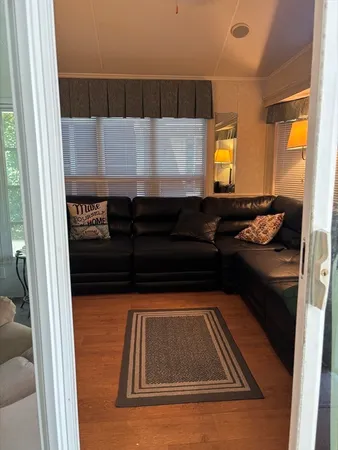 a view of wooden door