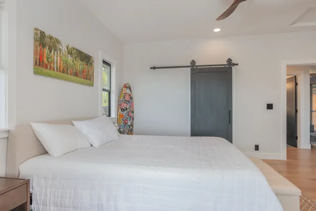 a bathroom with a double vanity sink and mirror