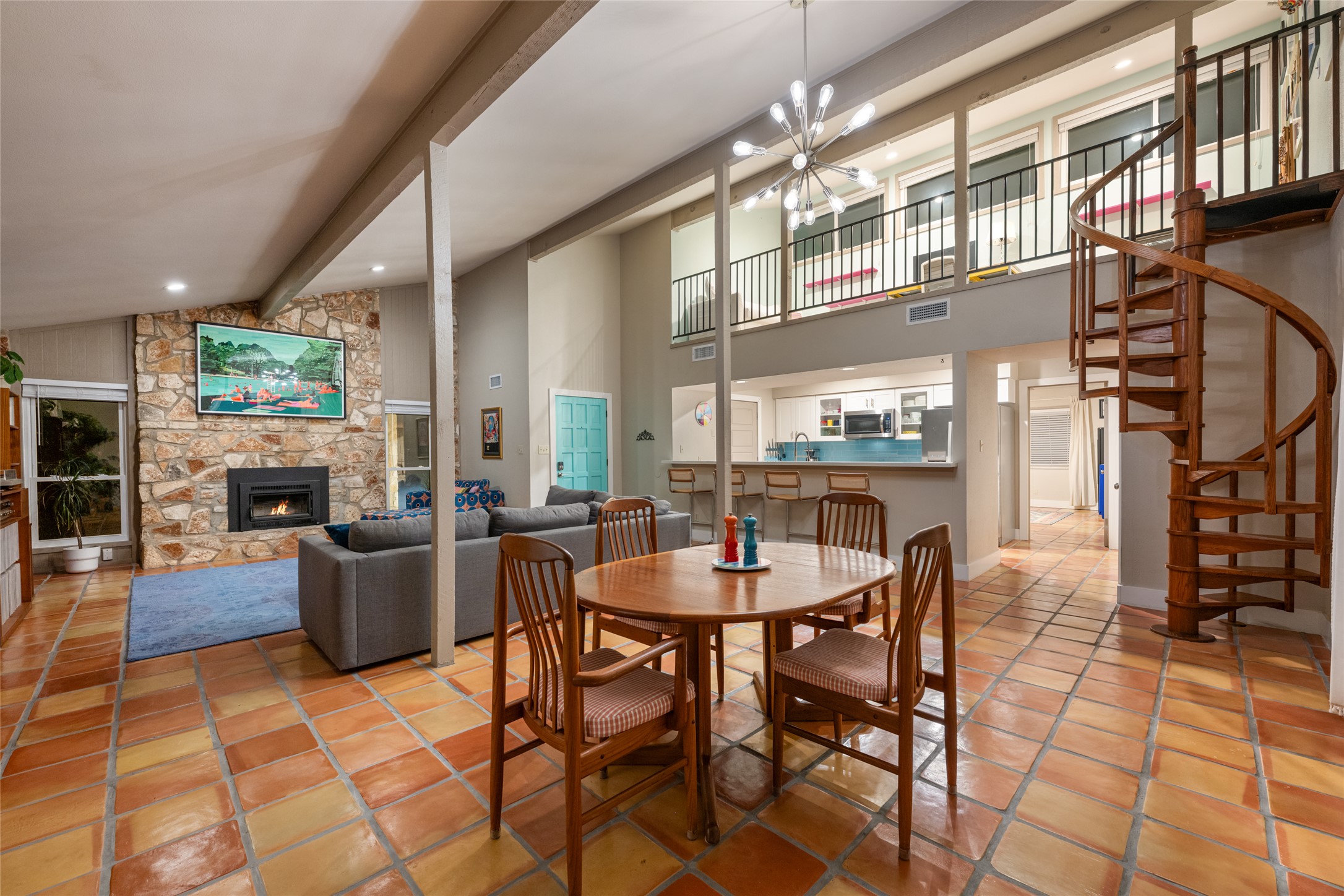 2210 Red Fox Road Austin, TX 78734 - Photo 30 of 40 a dining room with furniture and a floor to ceiling window
