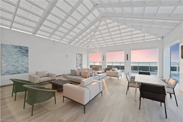 an aerial view of waterside residential houses