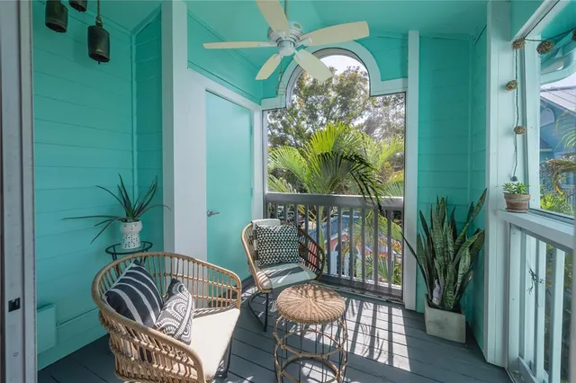 a front view of a house with balcony