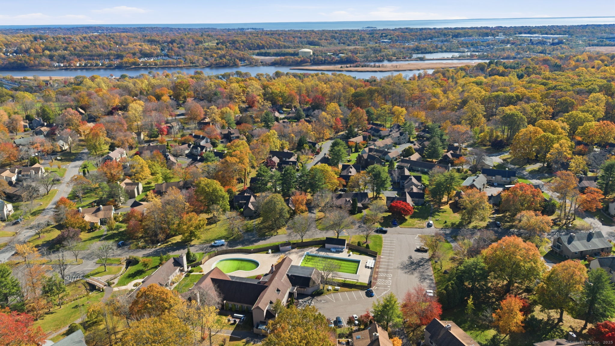 375 Piute Lane, Unit B Stratford, CT 06614 - Photo 37 of 39 an aerial view of residential houses with outdoor space