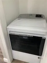 a close view of washer and dryer
