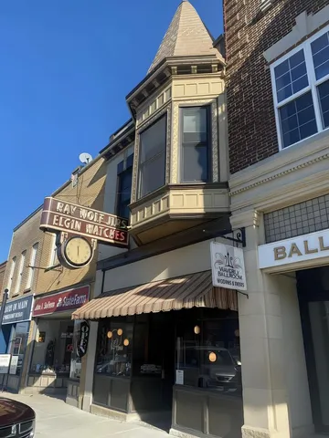 a front view of a building