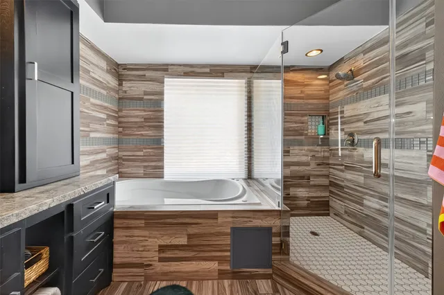 a bathroom with a shower