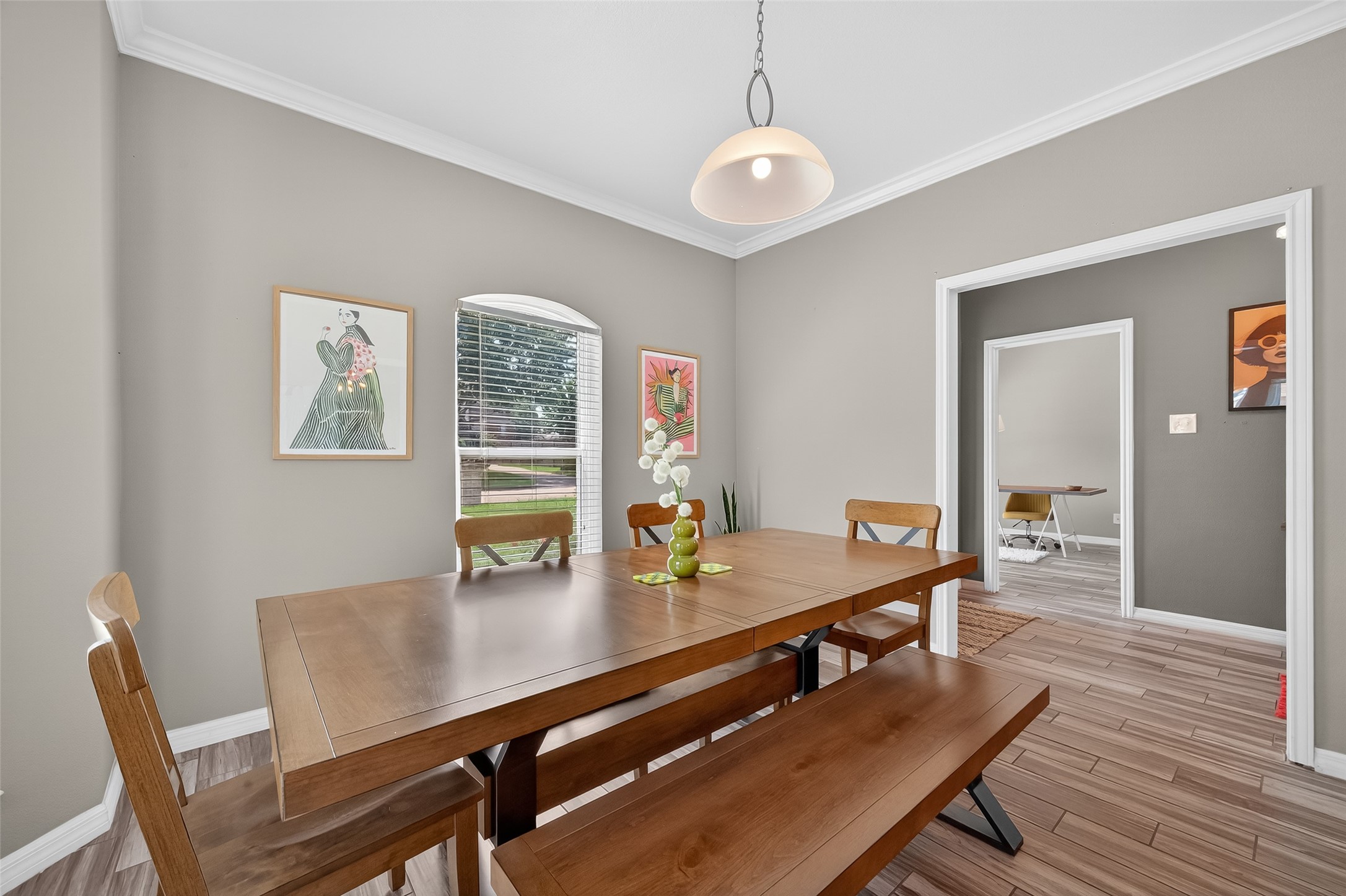 5310 Holly View Drive Houston, TX 77091 - Photo 6 of 38 a view of a dining room with furniture and wooden floor