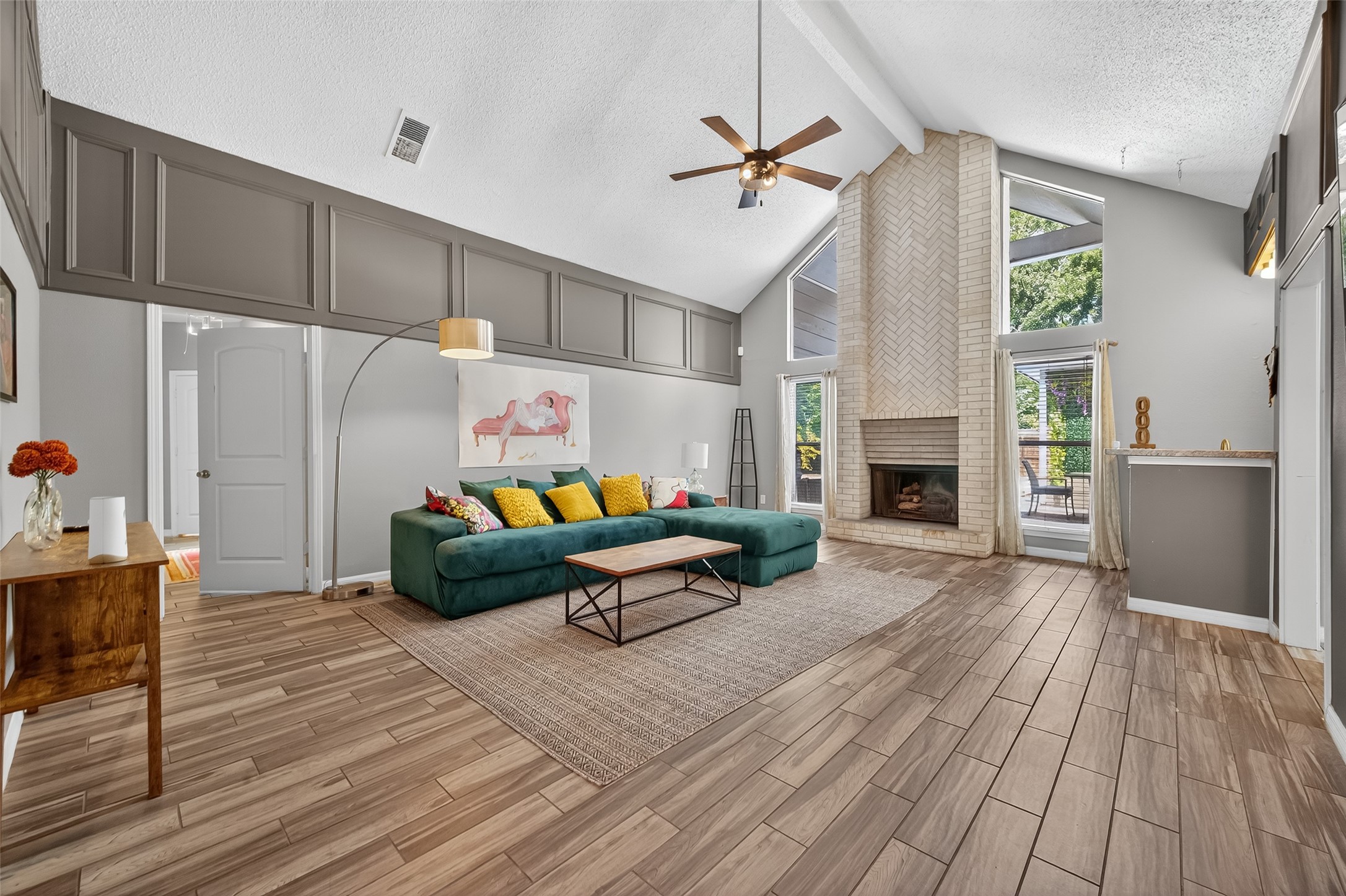 5310 Holly View Drive Houston, TX 77091 - Photo 7 of 38 a living room with furniture and a fireplace