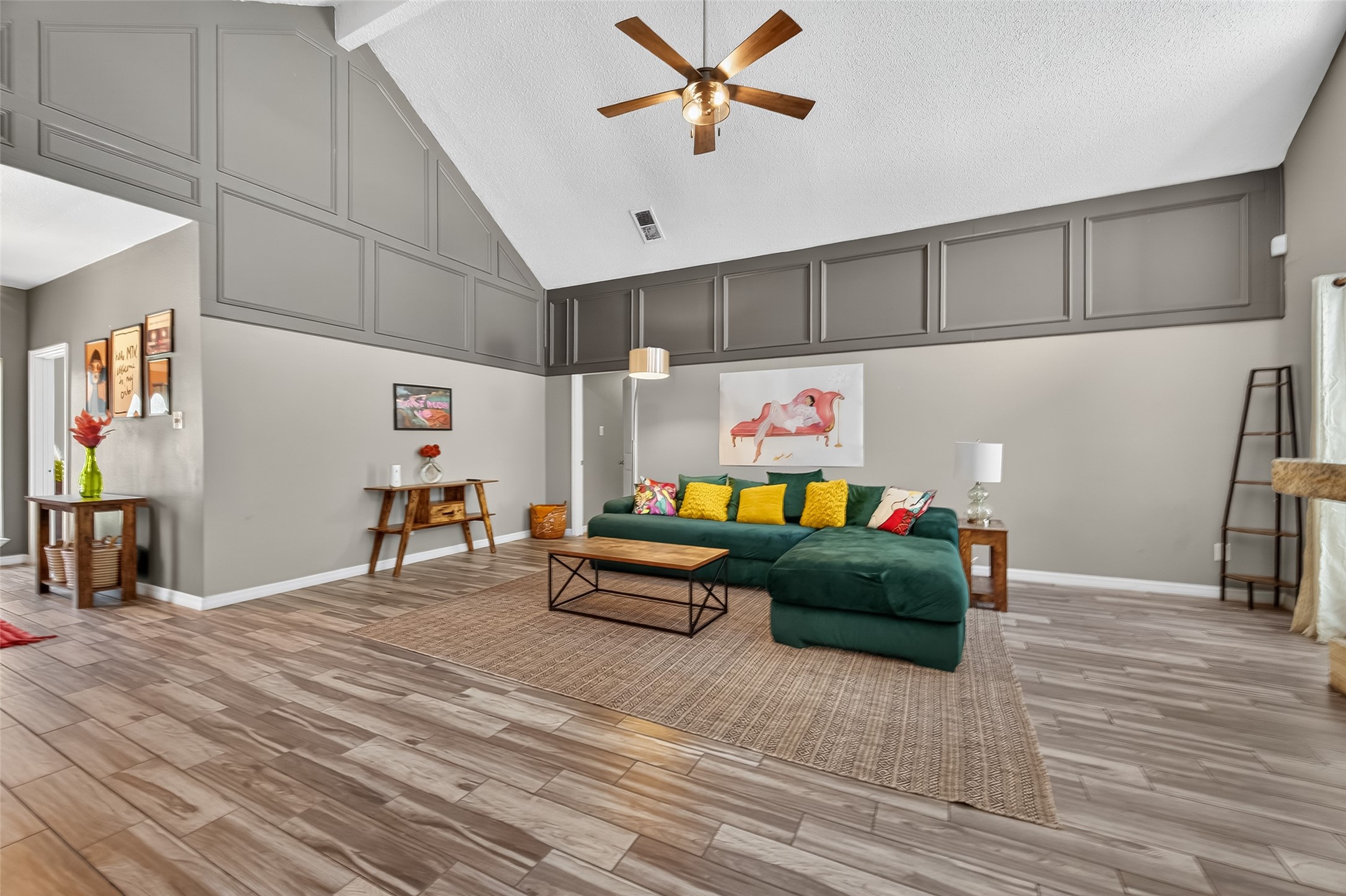 5310 Holly View Drive Houston, TX 77091 - Photo 8 of 38 a living room with furniture and a wooden floor