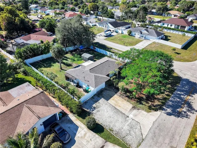 an aerial view of residential house with outdoor space