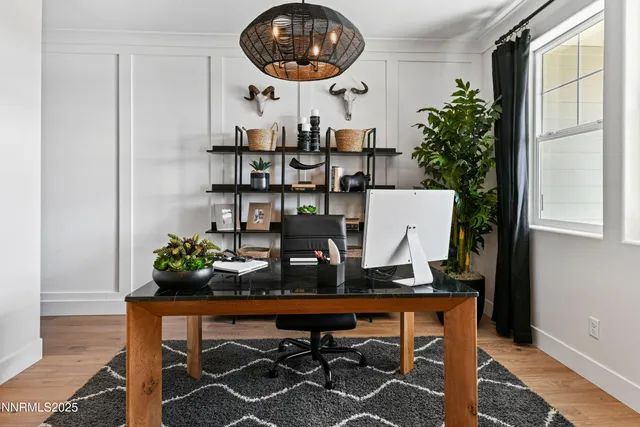 a room with table and chairs