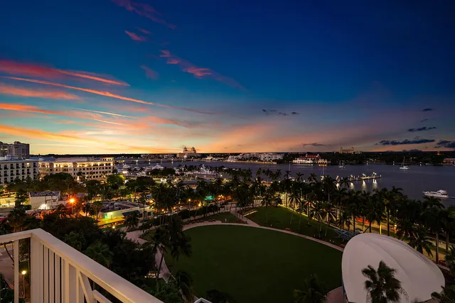 a front view of a building with outdoor area