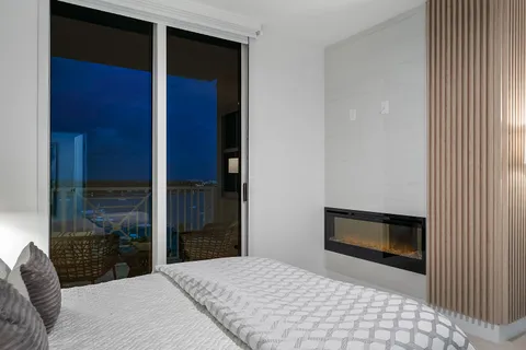 a view of a city with tall buildings